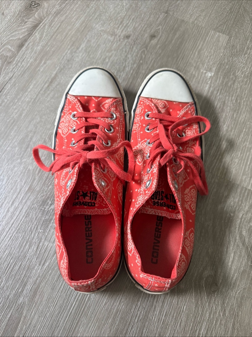 Converse Red Bandana Low Top Sneakers